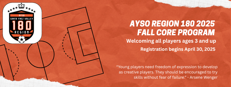 AYSO Reegion 180 Registration Opens