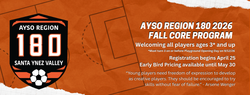 2026 AYSO Region 180 Registration Opens